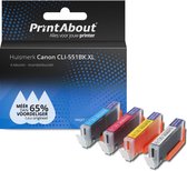 PrintAbout - Inktcartridge / Alternatief voor de Canon CLI-551BK XL / 4 Kleuren