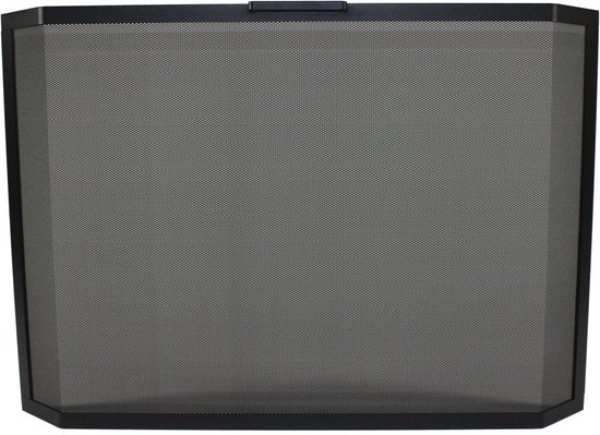 vidaXL Haardscherm 3 panelen ijzer zwart