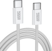AdroitGoods 60W USB-C naar USB-C Kabel - 100cm - Nylon - Wit