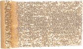 Santex Glitter Tafelloper op rol - 2x - goud pailletten - 19 x 300 cm - polyester