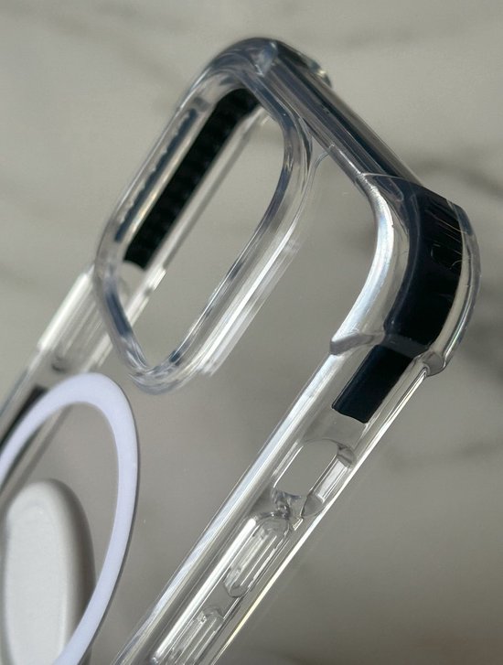 Coque arrière magnétique anti-choc de qualité Premium - Chargement sans fil - Convient pour Apple iPhone 15 Pro - Zwart