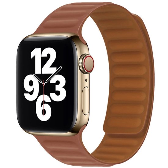 Foto: Geschikt voor apple watch horlogebandje echt leer modern ribbel design maat 42 44 45 49mm magnetische sluiting