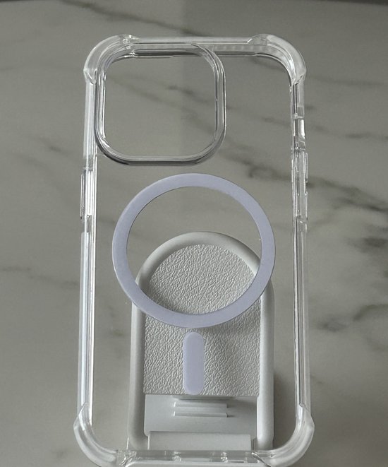 Coque arrière magnétique anti-choc de qualité Premium - Chargement sans fil - Convient pour Apple iPhone 15 Pro - Wit