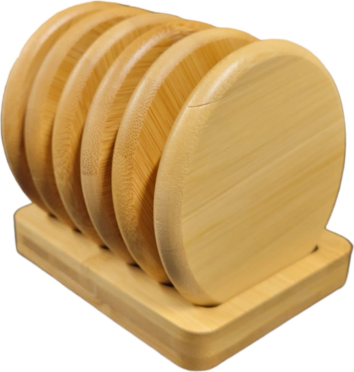 Sjaal met verhaal - onderzetters rond 10 cm - gingerbread (set van 4
