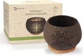 Namture Kokosnoot Kaarsenhouder – Coconut Candle - Waxinelicht Houder - Diameter 13 cm – Hoogte 6 cm – 100% Natuurlijk - Duurzaam