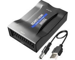 AdroitGoods SCART naar HDMI Converter Adapter - Met Voedingskabel - Omvormer - 1080P Full HD