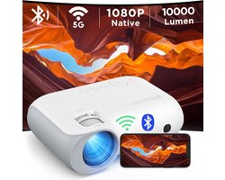 Mini Beamer - Streamen vanaf je telefoon - Bluetooth Audio - Input tot 1080P Full HD - Projector - Mini Projector - HDMI - USB - Wit - Smartphone - Draagbaar - Zoomfunctie - Ingebouwde speaker