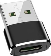 2 set - USB-A naar USB-C Adapter - USB A to USB C Hub Convertor - Zwart - 2 stuks