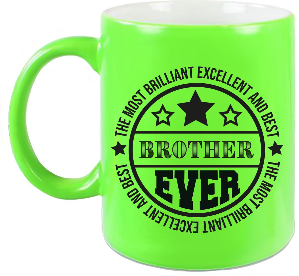 Bellatio Decorations Cadeau koffie/thee mok voor broer - beste broer - groen - 300 ml