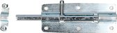 Deltafix schuifslot/plaatgrendel - 1x - 12 x 5cm - verzinkt staal - deur - schutting - hek
