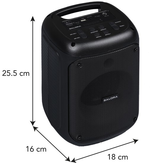 Salora PARTYBOX100 - Party Speaker - Partybox - Speaker - Box - Zwart van Salora — afbeelding 5
