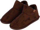 Apollo Pantoffels Heren - Boots Suede - Brown - Maat 43/44 - Sloffen Hoog Model - Harde zool met grip