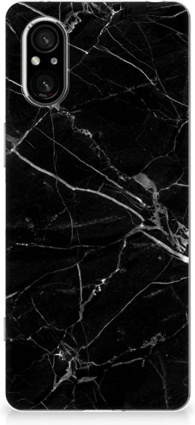 Bumper Housse Etui pour Sony Xperia 5 V Coque Téléphone Marbre Noir