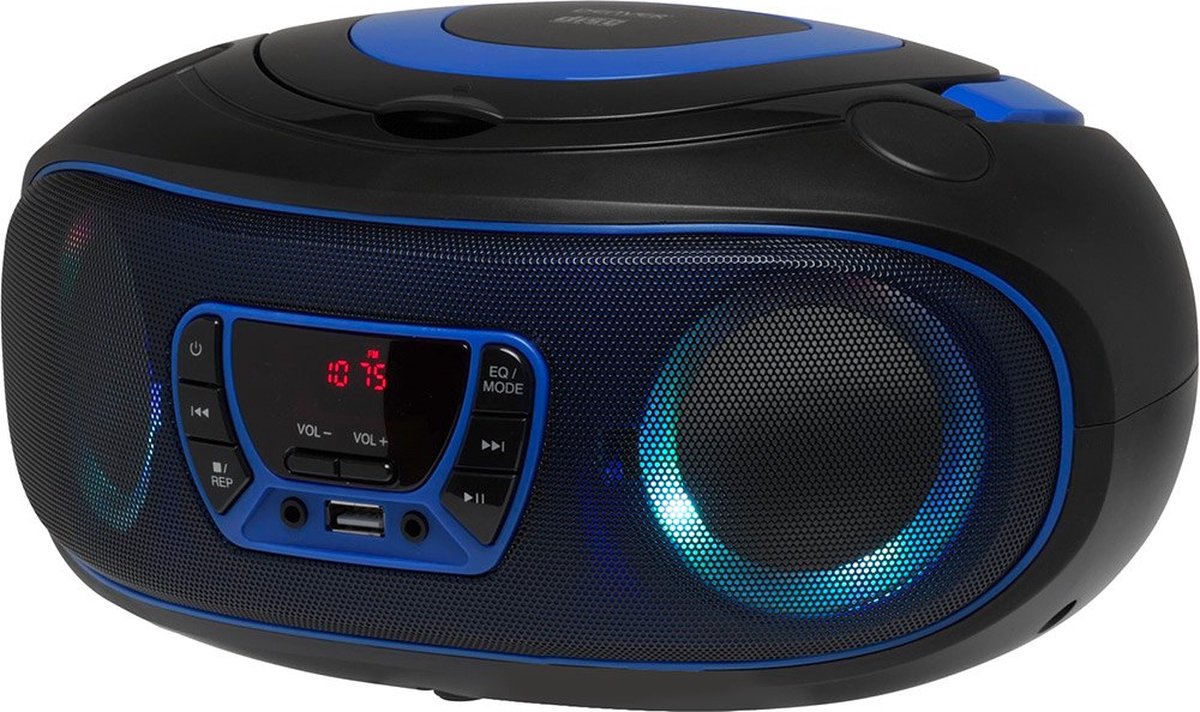 Lecteur de CD Denver TCL-212BT BLUE Portable Boombox. Radio FM