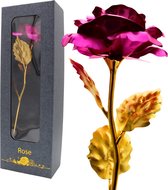 Roze Roos - Gouden Roos - Liefdes Roos - Relatie Geschenk - Trouwen, Verliefd, Huwelijk, Aanzoek - Rose Gift - Golden Rose In Giftbox - Kunstbloem - Verjaardagscadeau - Moederdag - Valentijn - Liefde - Goud - Romantisch Cadeau - Cadeau voor vrouw