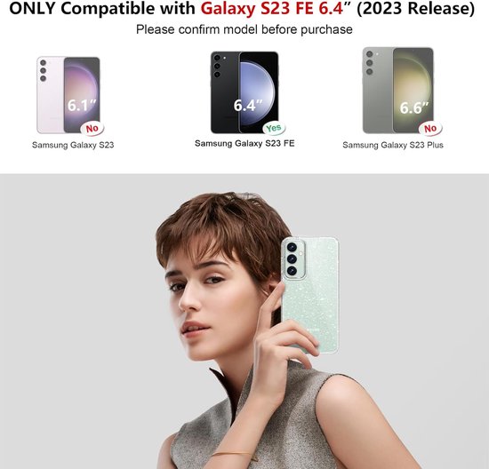 Coque Samsung Galaxy S23 FE 5G avec 2 protections d'écran en verre trempé
