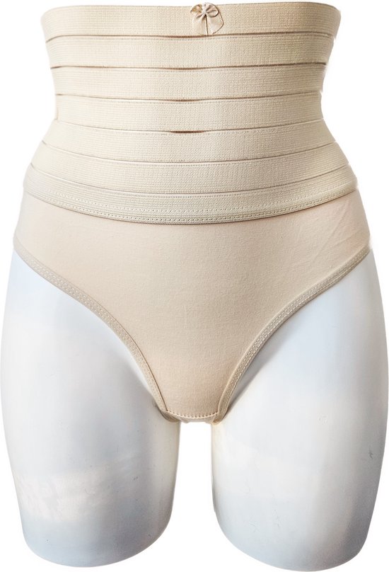 BamBella® 2 stuks - ondergoed - maat S - Sterk corrigerende Taille Korset onderbroek string bruin