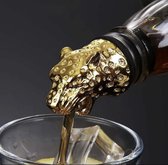 Living by ROKA® luxe schenktuit luipaard | Schenktuit | Wijnschenker luipaard goud met diamantjes | Luxe wijnschenker | Wijntuit luipaard | Schenktuit goud | Flessenschenker | RVS flessentuit | Jagermeister schenker | Jagermeister tuit | NYE