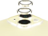 PanzerGlass Optical Hoop Rings Geschikt voor Apple iPhone 15 / 15 Plus - Camera Lens Protector Glas - Schokbestendig - Krasbestendig - met Applicator - Geel