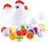 Eieren sorteren speelgoed - Cijfers / Nummers - Montessori - Kip met eieren - Sensorisch Speelgoed - Ontwikkeling - Fijne Motoriek - Hoogwaardige kwaliteit – Educatief – Eieren sorteren –Vormen en kleuren – Speelgoed peuters – Ontwikkelingsspeelgoed