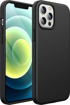 Podec Telefoonhoesje Zwart Geschikt voor iPhone 12 pro max Hoesje En Screenprotector Beschermglas