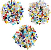 Belle Vous 600Pak/480g Mozaïek Gemixte Kleuren Tegels in 3 Vormen – Diamanten (2x 1,2cm), Driehoeken (1,5 x 1,5 x 1,5cm) & Vierkanten (1 x 1cm) – Gesorteerde Vormen voor Kunst & Hobby, Huisdecoratie
