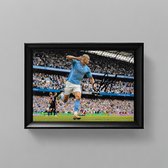 Erling Haaland Ingelijste Handtekening – 15 x 10cm In Klassiek Zwart Frame – Gedrukte handtekening – Borussia Dortmund - Voetbal Legend - Football - Manchester City