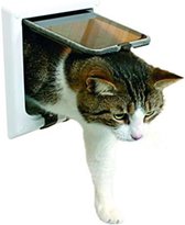 Cat Flap - 4-Weg Vrijloopdeur, met Tunnel, Wit