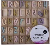 Wooden Letters - Jolly Craft Studio - Happy Art - Gekleurde letters en cijfers in hout - 117 Stuks