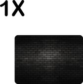 BWK Luxe Placemat - Zwarte Donkere Muur - Set van 1 Placemats - 35x25 cm - 2 mm dik Vinyl - Anti Slip - Afneembaar