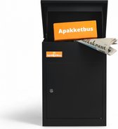 Apakketbus Compact zwart - Pakketbrievenbus - Pakketbus - Pakketbox - Muurmontage - GRATIS DEMPINGSMAT