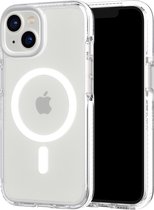 Tech21 Evo Crystal - iPhone 14 hoesje - Schokbestendig telefoonhoesje - Geschikt voor MagSafe - Transparant/Wit - 4,9 meter valbestendig - Flexshock