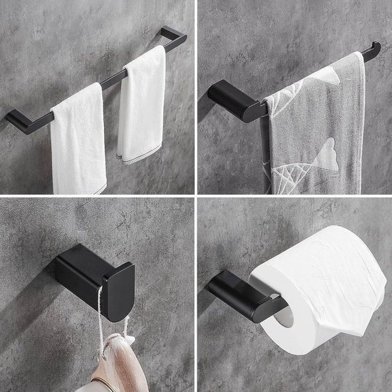 IDIMEX DALIO Handdoekhouder, vrijstaand, zwart, modern handdoekenrek voor badkamer, 2 armen, staande handdoekhouder, zwart, badkameraccessoires, badhanddoekhouder, handdoekdroger
