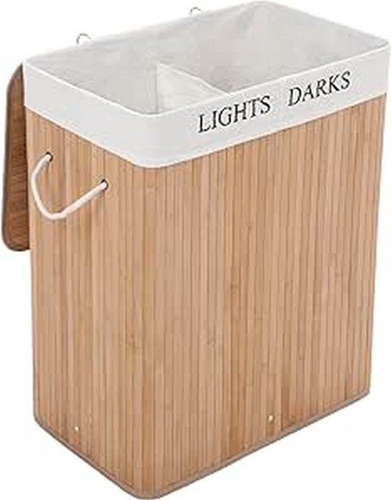 Zeller Rek Met Wasmand, Bamboe/Mdf, Wit