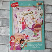 Kleurboek, kerst, prinsessen met stickers, 48 pagina's, 38 stickers