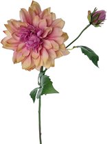 Viv! Home Luxuries Dahlia - zijden bloem - paars groen - 50cm
