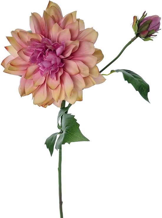 Foto: Viv home luxuries dahlia zijden bloem paars groen 50cm