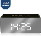 FOXLY® Wekker numérique LED X85 - Klok - Chambre - Zwart - Comprend un câble USB