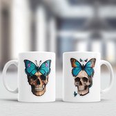 Mok Skull - SkullArt - SkullLove - SkullLovers - Gift - Cadeau - Butterflies - ButterflyBeauty - Vlinders - Vlinderpracht