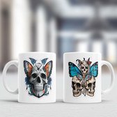 Mok Trinity - SkullArt - SkullLove - SkullLovers - Gift - Cadeau - Butterflies - ButterflyBeauty - Vlinders - Vlinderpracht