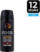 Axe Deodorant Dark Temptation 150ml - Voordeelverpakking 12 stuks