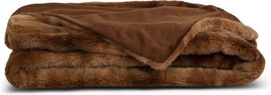 Lunetta Home - Plaid - Fake Fur ( Bont ) - Naturalis Copper - Bruin - 130x170 cm - Deken