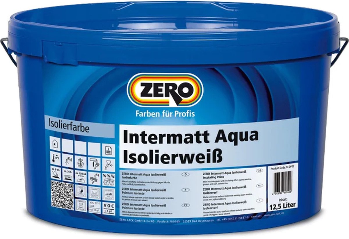 Zero Intermatt Aqua Isolierweiß | 12.5 liter | RAL 9016