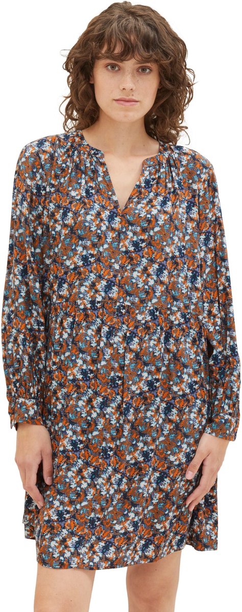 Tom Tailor - Jurk - Maat 42 - Vrouwen - 32370 navy smal - Viscose
