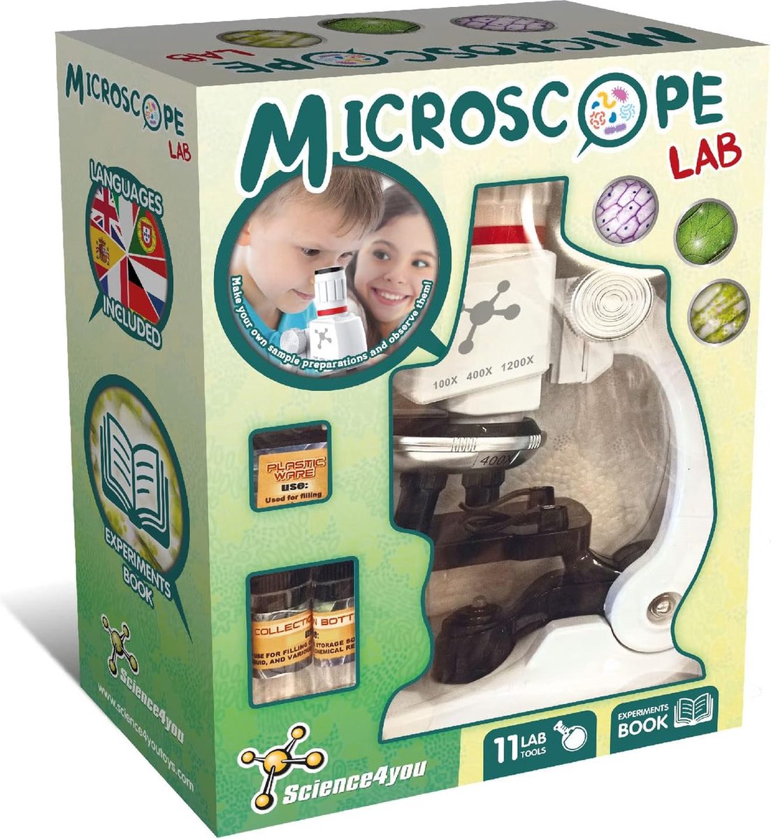 Science4you Microscope Lab - Microscoop voor Kinderen - Compleet met Experimenten & 11 Lab Tools