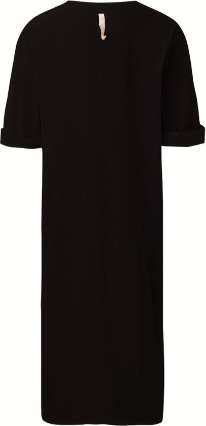 Heren Capuchon Gewaad Knoopsluiting Moslim Effen Lange Mouw Jurk Shirt Arabisch Casual Losse Ronde Hals met Zakken(Navy blue,XL