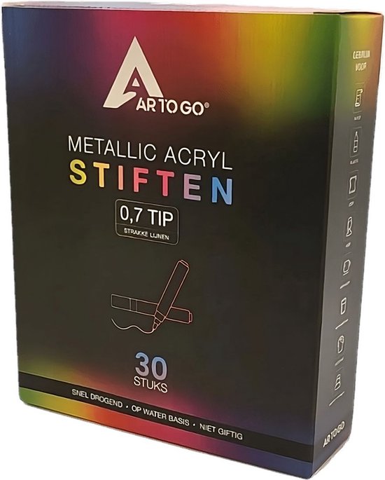 Stiften - Verfstiften - 0.7 tip - Acryl stiften - Happy Stones - 30 kleuren - Acrylverf