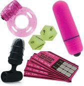 Seks pakket - Voor mannen en vrouwen - But plug - cockring - Seks dobbelsteen - Vibrator - Seks spelkaart - discreet verzonden - vibrarende set - Pleasure pakket