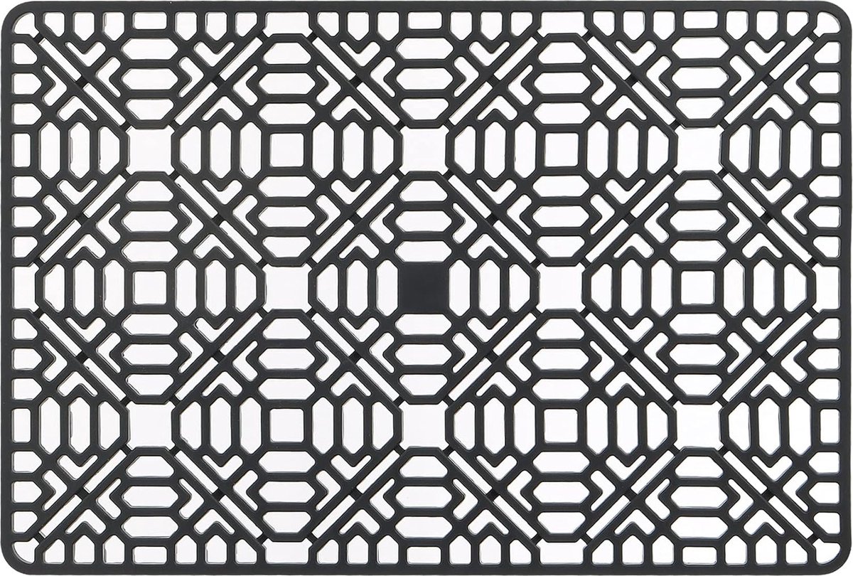Spoelbakmat, afwasbakmat, van siliconen, 40 x 27 x 1,2 cm, grote afdruipmat, spoelmat voor het neerzetten en drogen van bestek, milieuvriendelijk in de keuken De Taywes Store openen