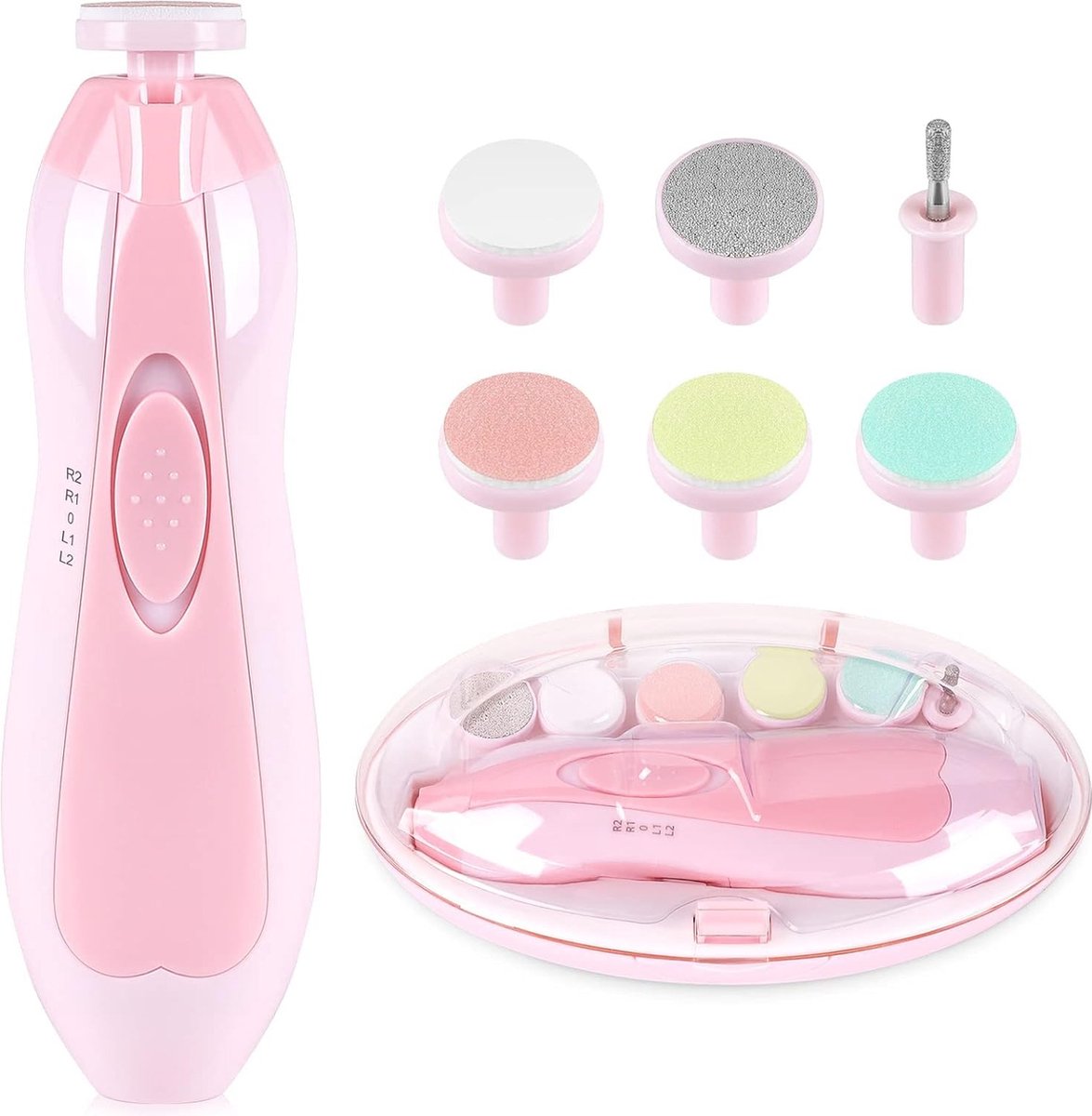 Baby Nagelvijl - Elektrische Nagelvijl - Baby Nagelverzorging - Baby Nagelknipper - Ook Voor Volwassenen - LED Licht - Baby Cadeau - Roze